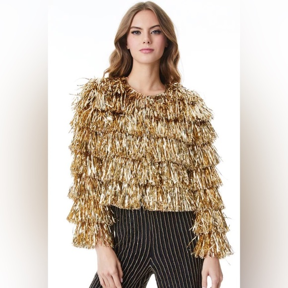 Alice + Olivia
Fawn Fringe Tinsel Jacket - Picture 1 of 4